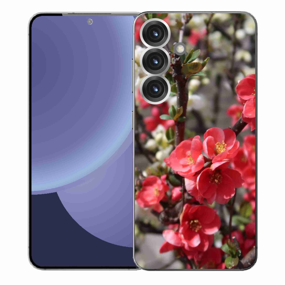 Gélový kryt mmCase na Samsung Galaxy S25+ - červené kvety