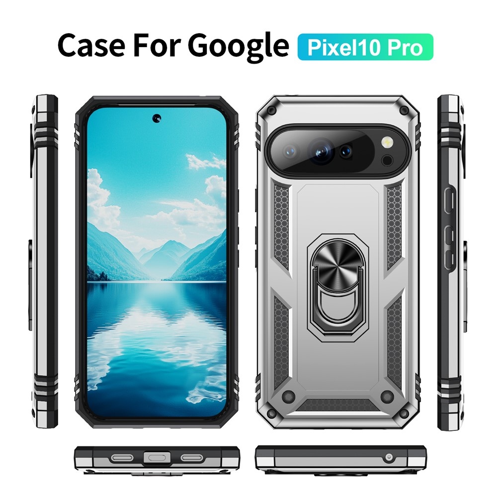 Ring odolný kryt na Google Pixel 10 Pro/Pixel 10 - strieborný