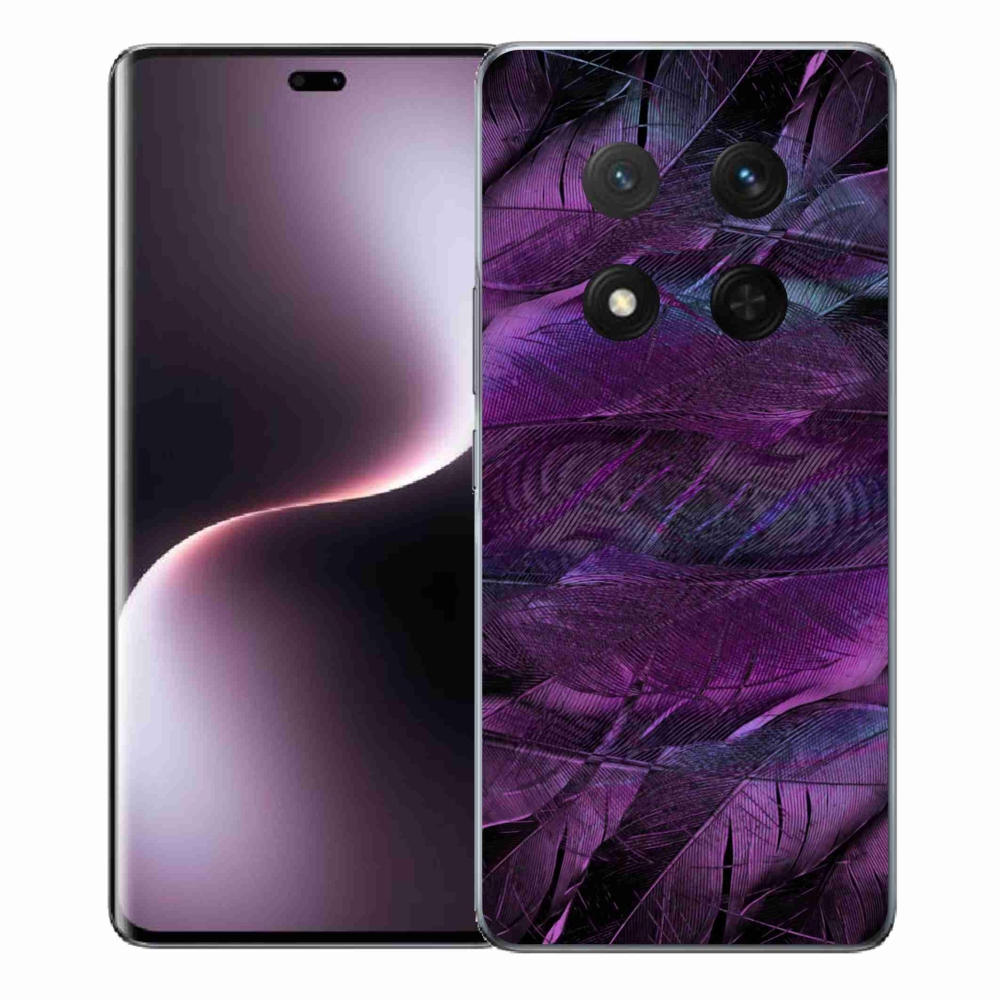Gélový kryt mmCase na Honor Magic 7 Lite 5G - fialové pierka