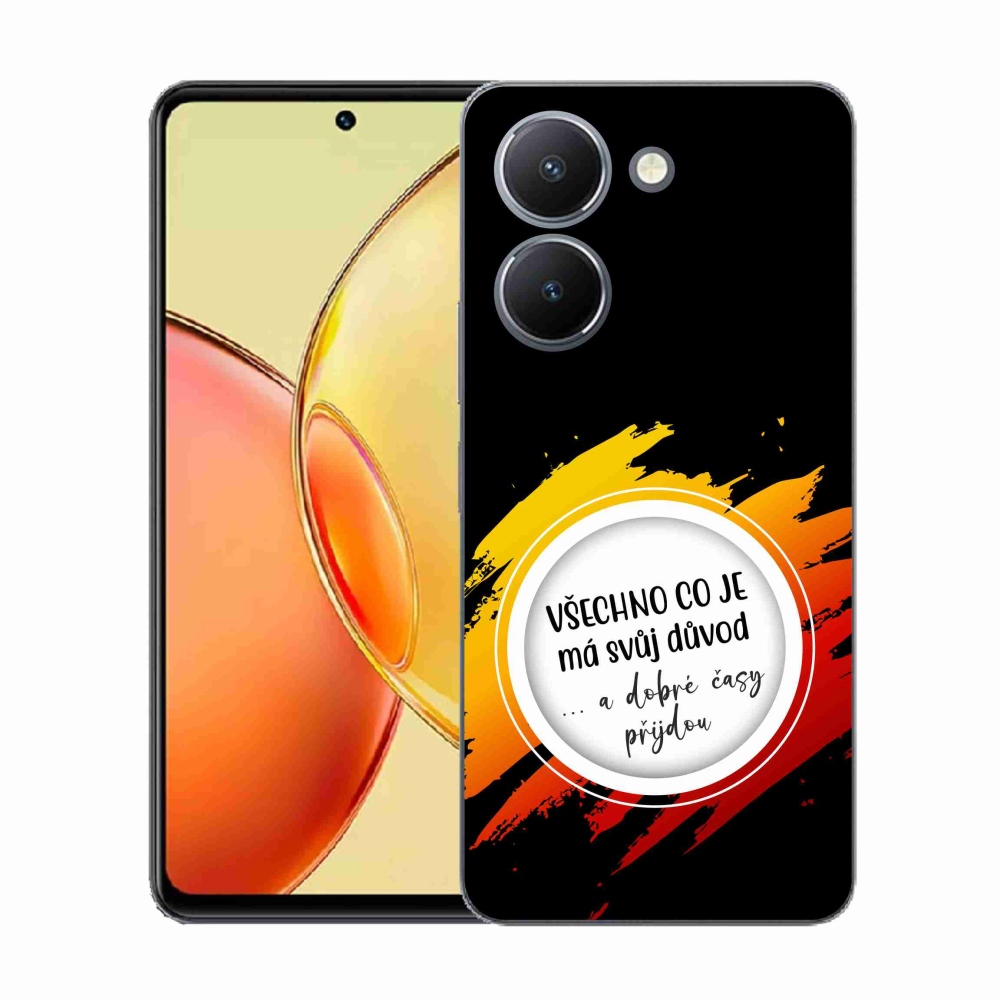 Gélový kryt mmCase na Vivo Y36 - citát 3 čierne pozadie