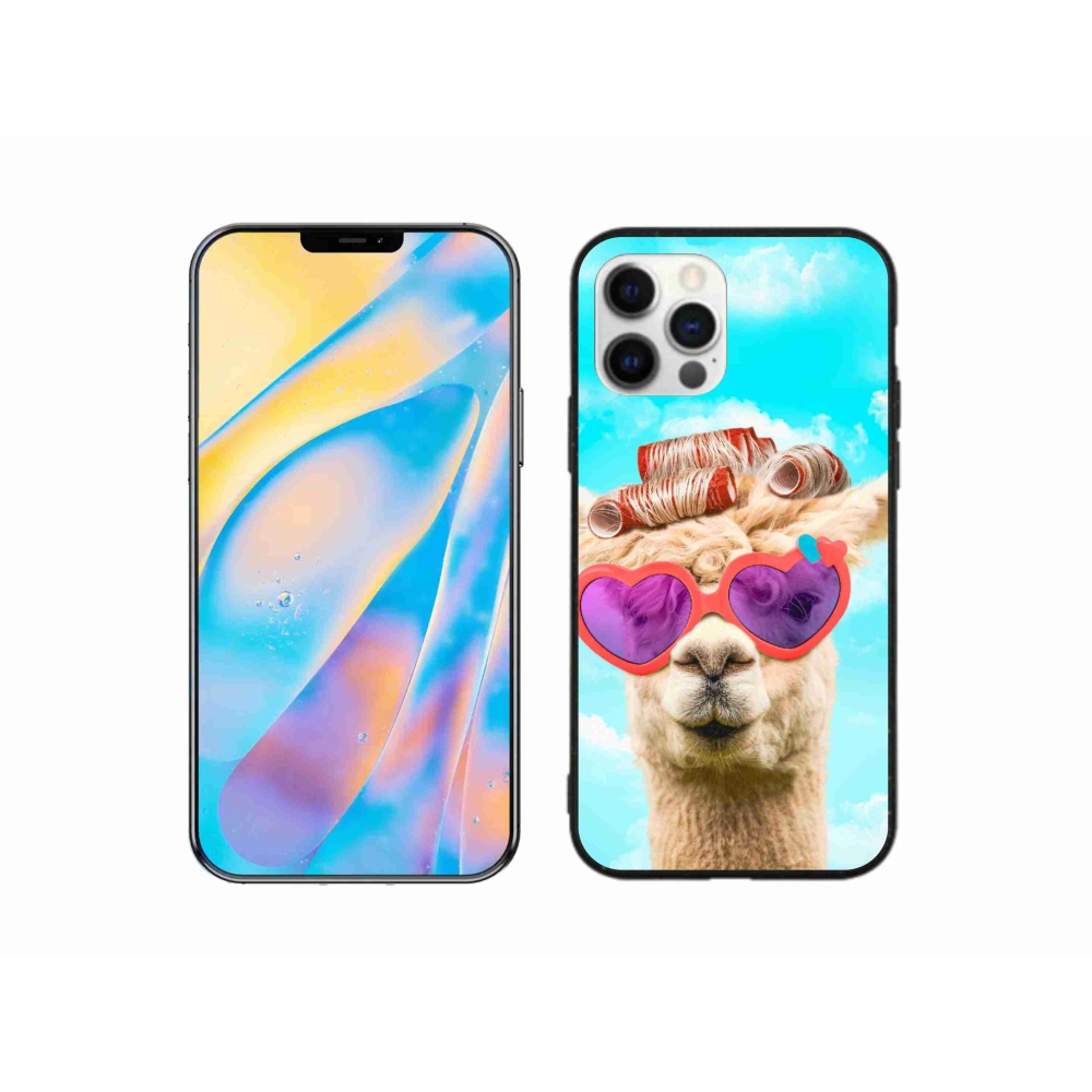 Gélový kryt mmCase na iPhone 12 - lama s okuliarmi