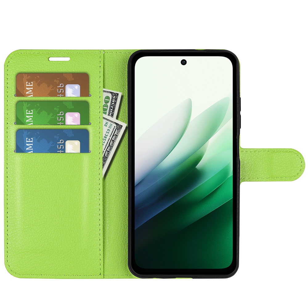 Litchi knižkové púzdro na Xiaomi Redmi 15 4G/5G (171mm) - zelené