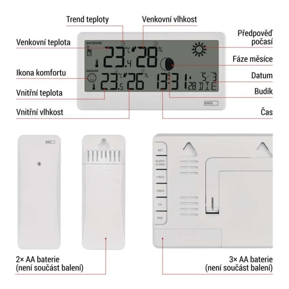 Domáca bezdrôtová meteostanica E0531
