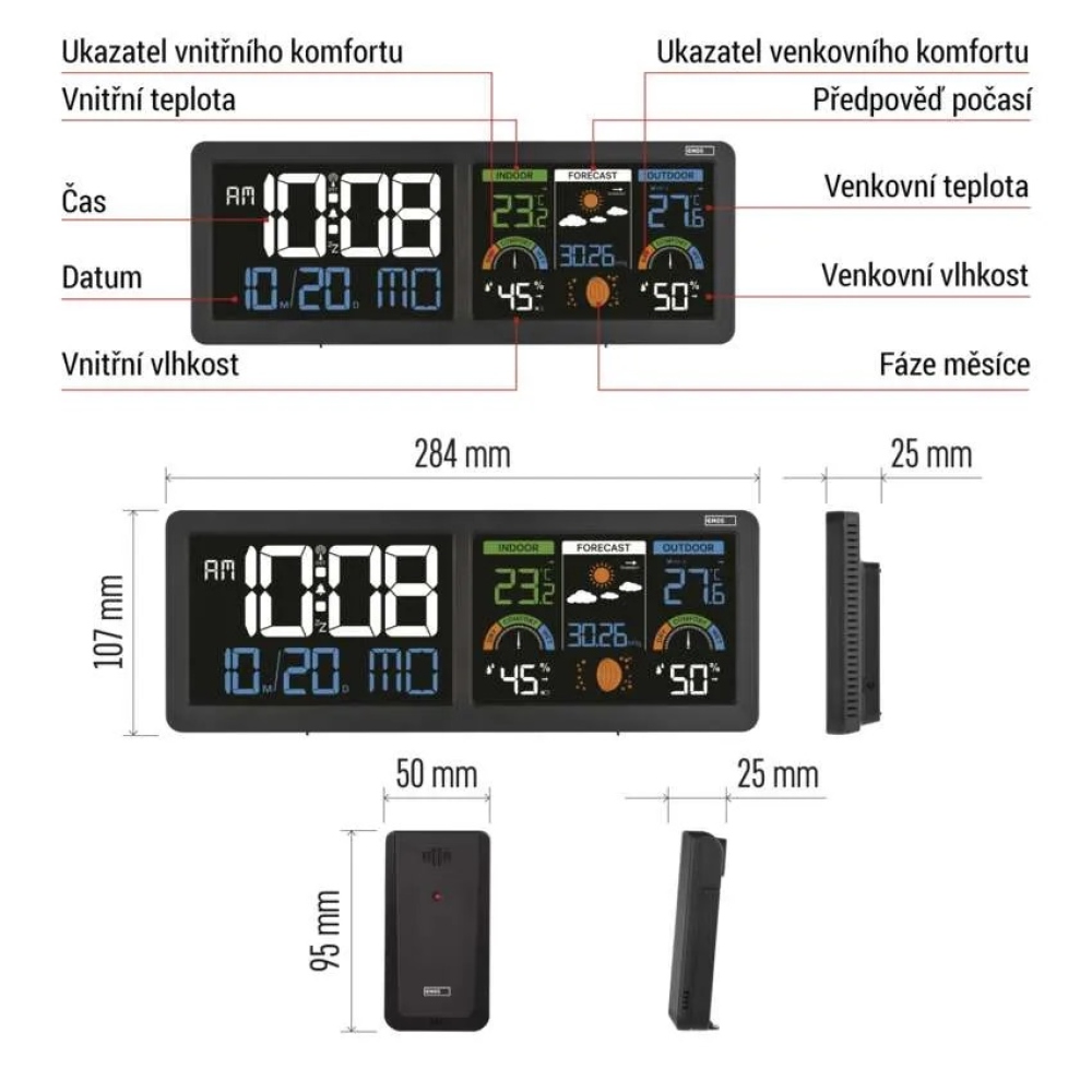 Domáca bezdrôtová meteostanica E8625
