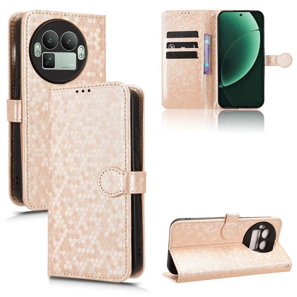 Dot knižkové puzdro na Realme GT 8 Pro 5G - ružovozlaté