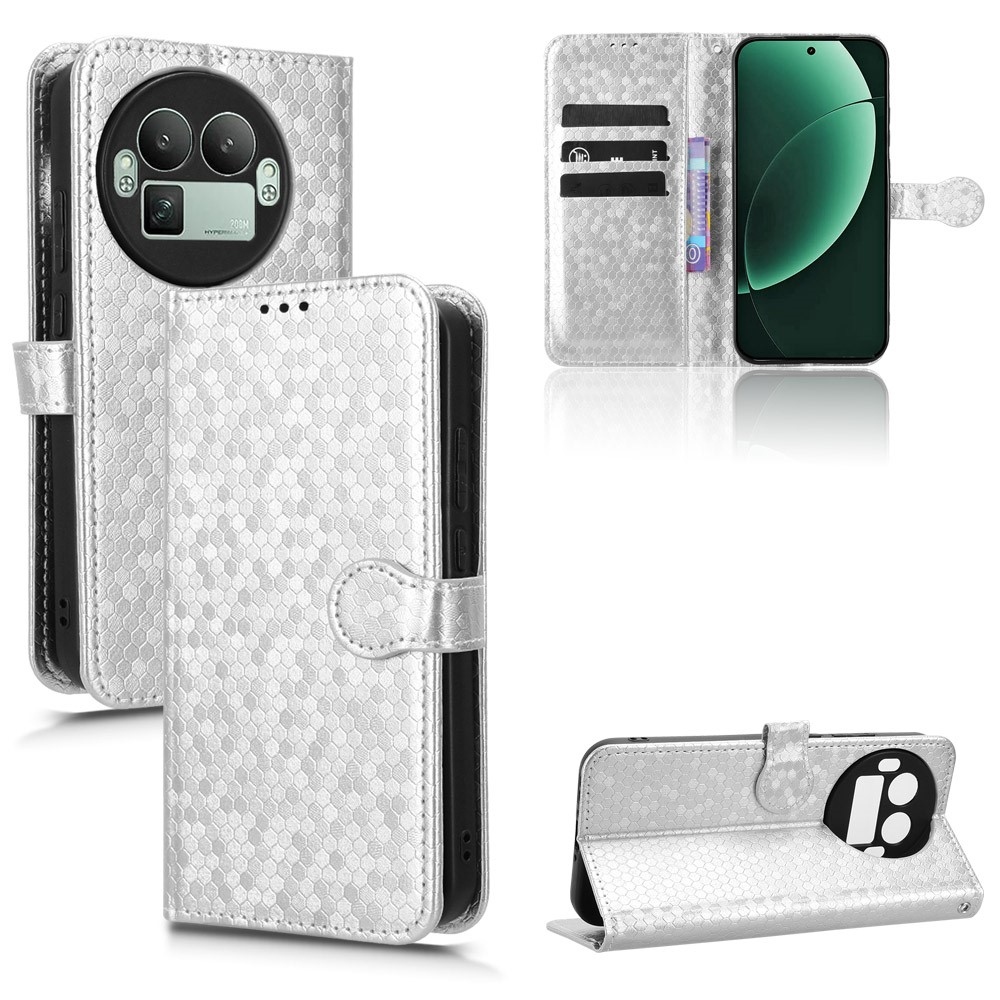 Dot knižkové puzdro na Realme GT 8 Pro 5G - strieborné