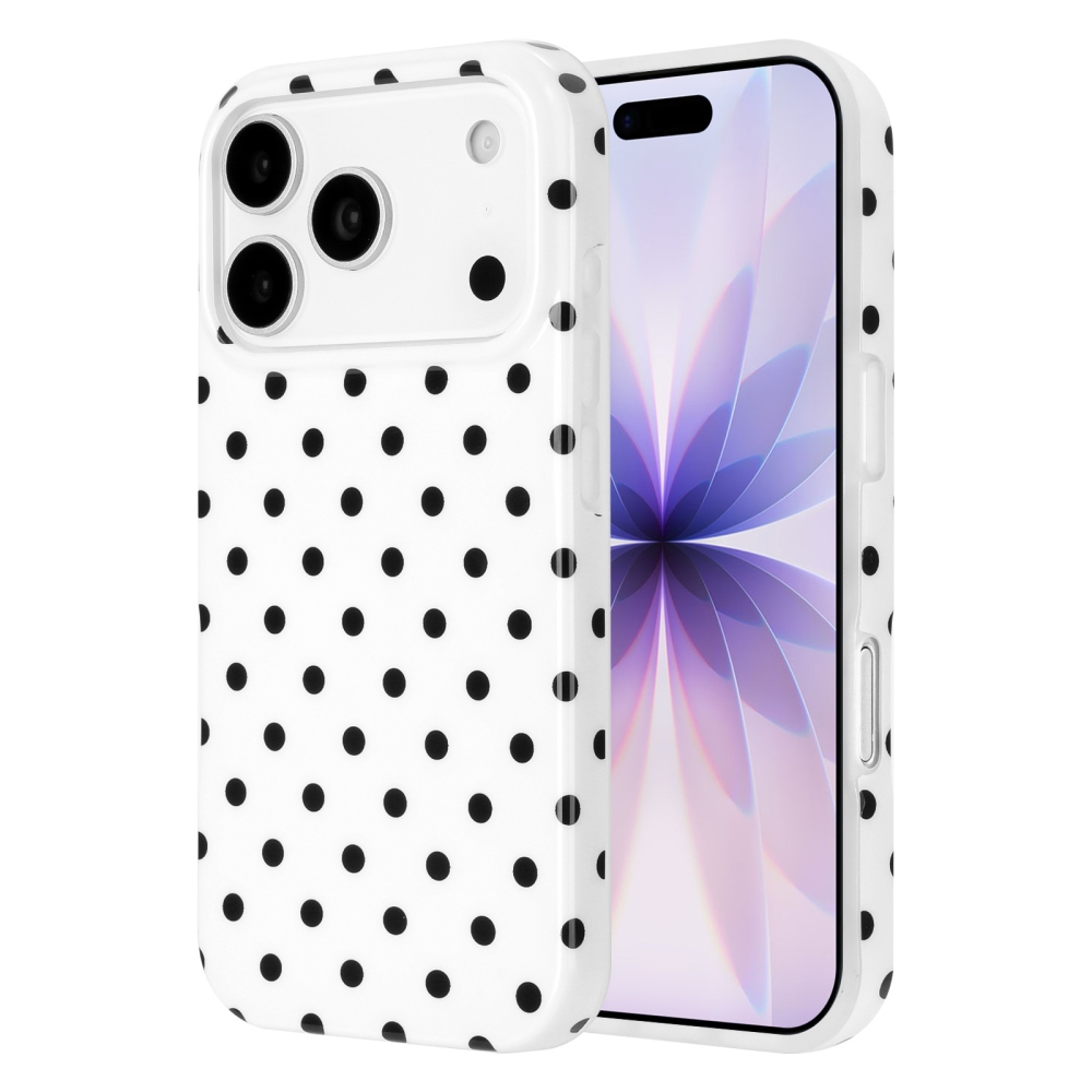 Dots gélový obal na mobil iPhone 18 Pro Max/17 Pro Max - biely