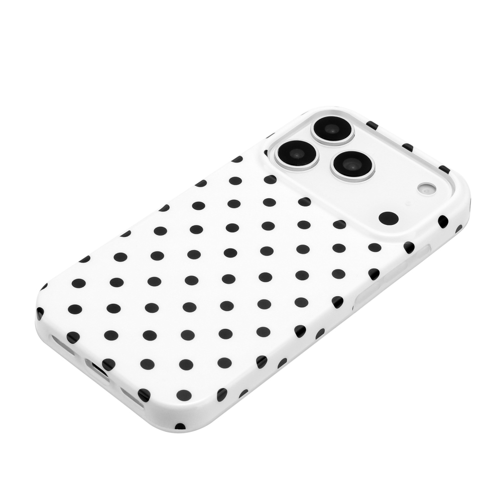 Dots gélový obal na mobil iPhone 18 Pro Max/17 Pro Max - biely
