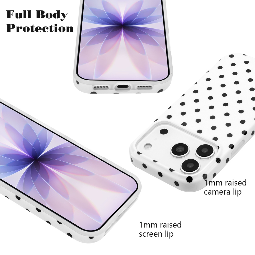 Dots gélový obal na mobil iPhone 18 Pro Max/17 Pro Max - biely