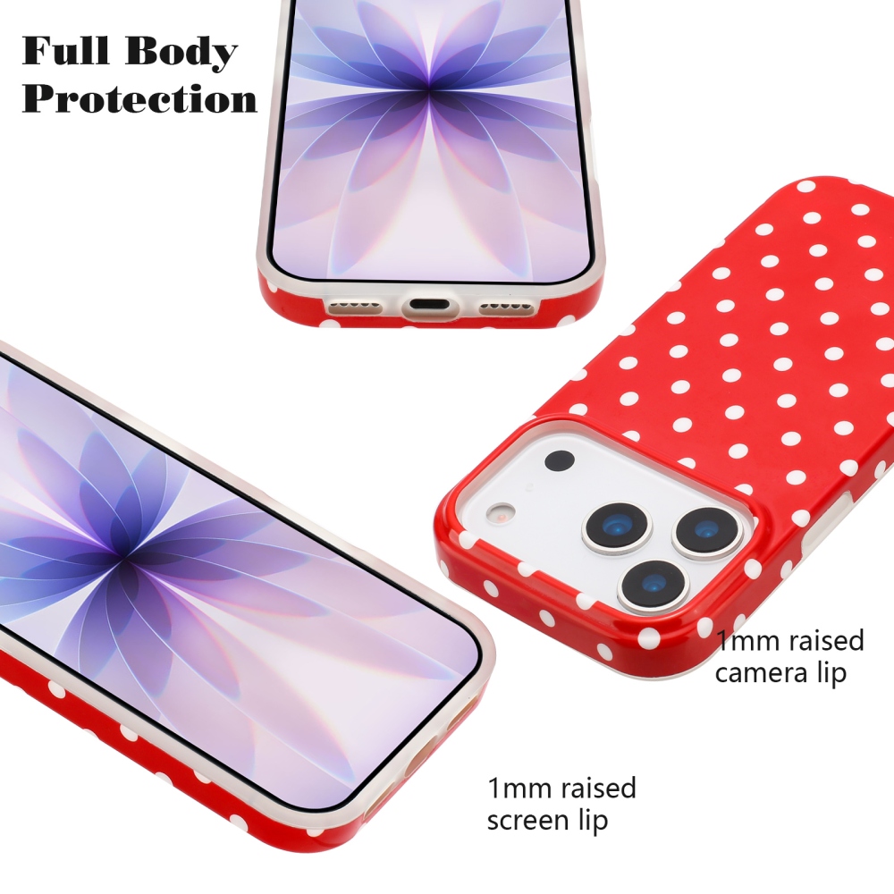 Dots gélový obal na mobil iPhone 18 Pro Max/17 Pro Max - červený