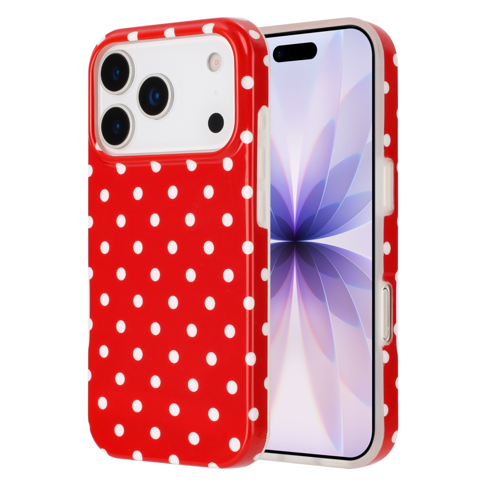 Dots gélový obal na mobil iPhone 18 Pro Max/17 Pro Max - červený