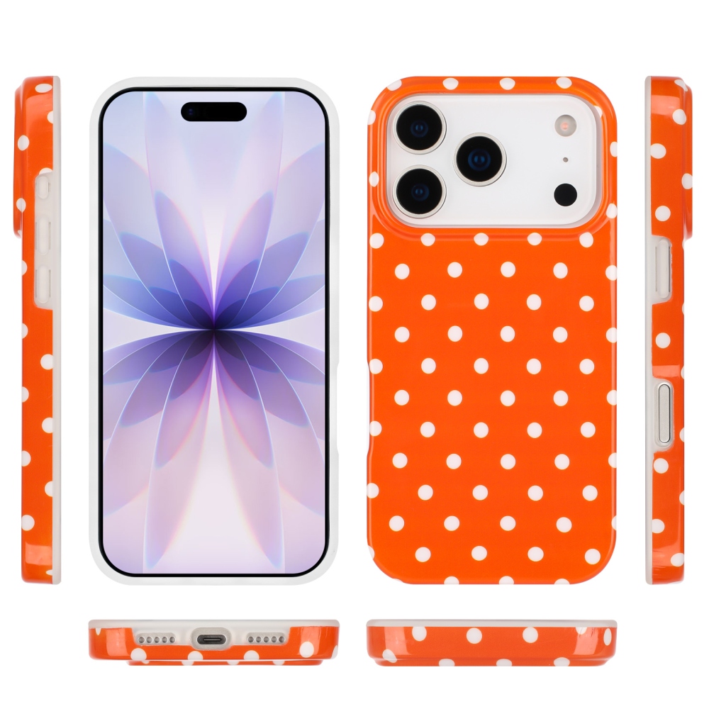 Dots gélový obal na mobil iPhone 18 Pro Max/17 Pro Max - oranžový