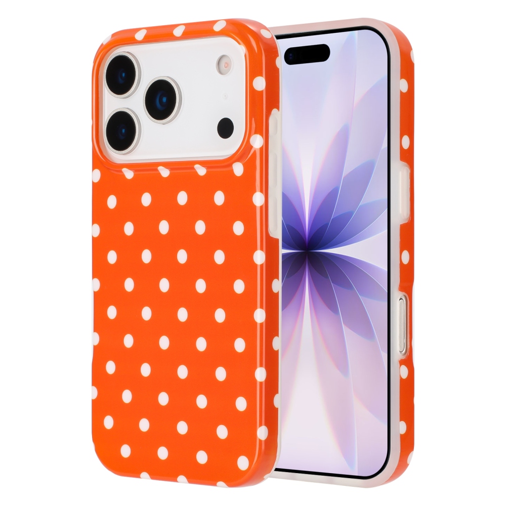 Dots gélový obal na mobil iPhone 18 Pro Max/17 Pro Max - oranžový