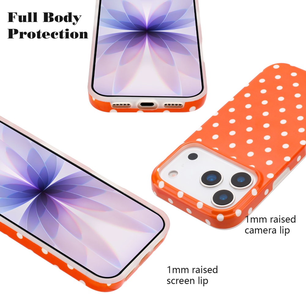 Dots gélový obal na mobil iPhone 18 Pro Max/17 Pro Max - oranžový