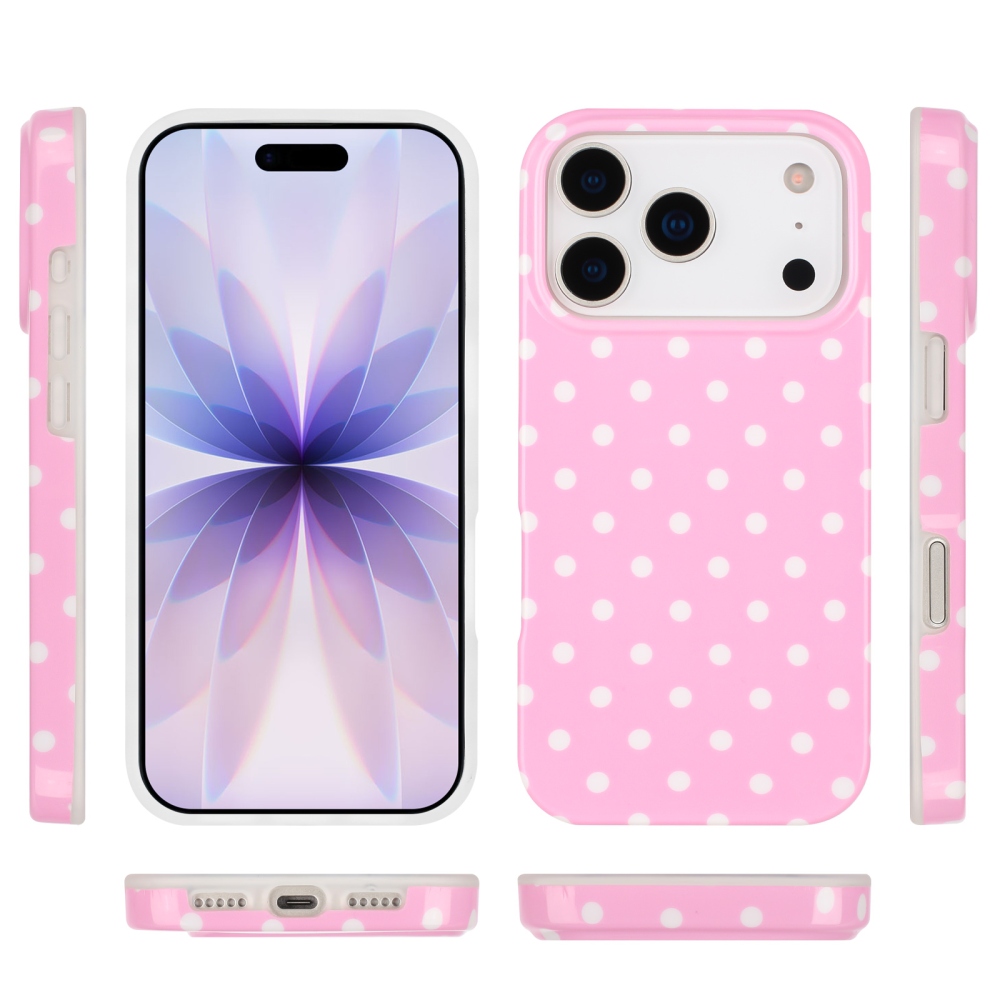 Dots gélový obal na mobil iPhone 18 Pro Max/17 Pro Max - ružový
