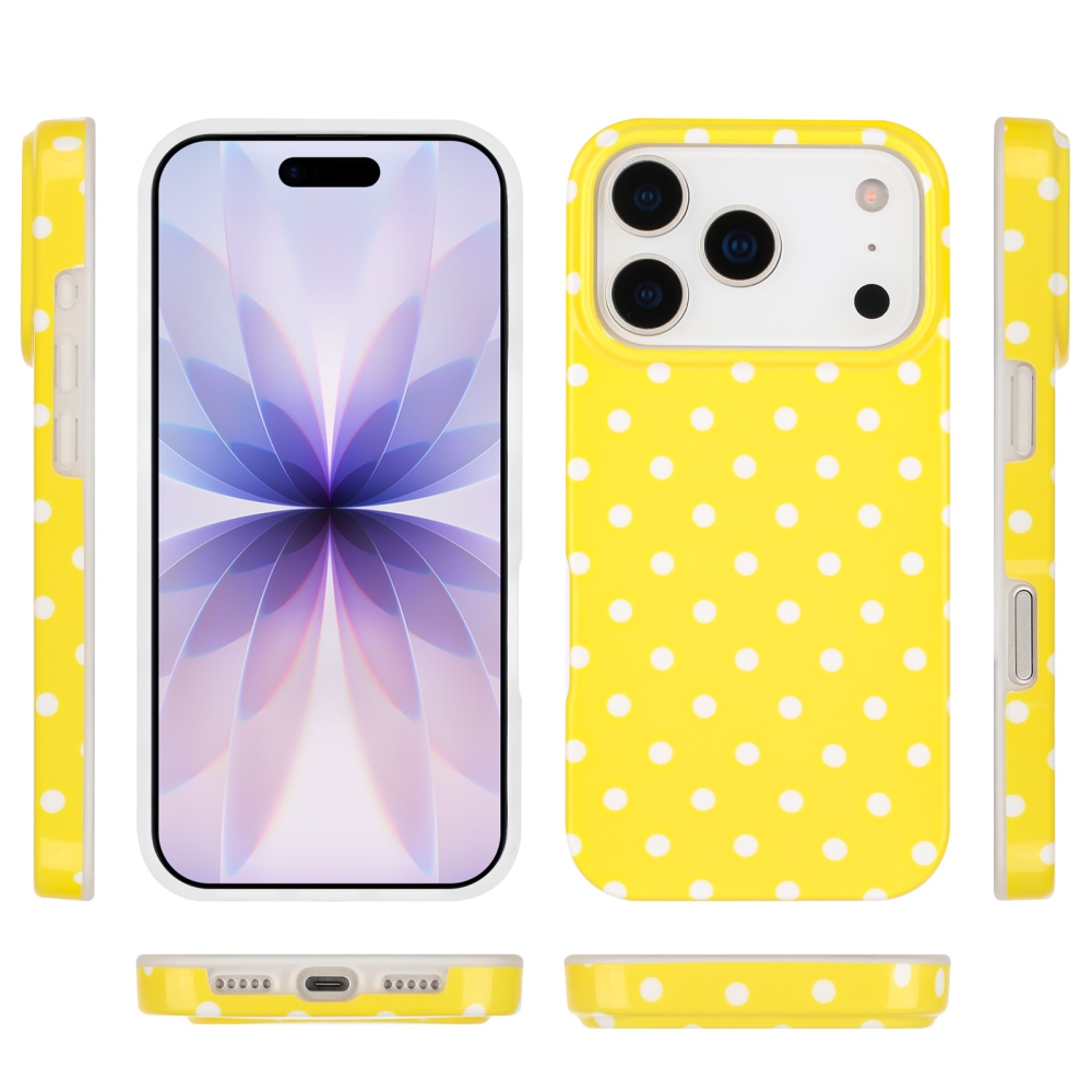 Dots gélový obal na mobil iPhone 18 Pro Max/17 Pro Max - žltý