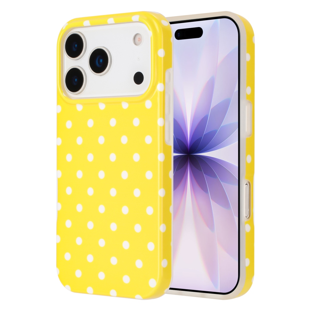 Dots gélový obal na mobil iPhone 18 Pro Max/17 Pro Max - žltý