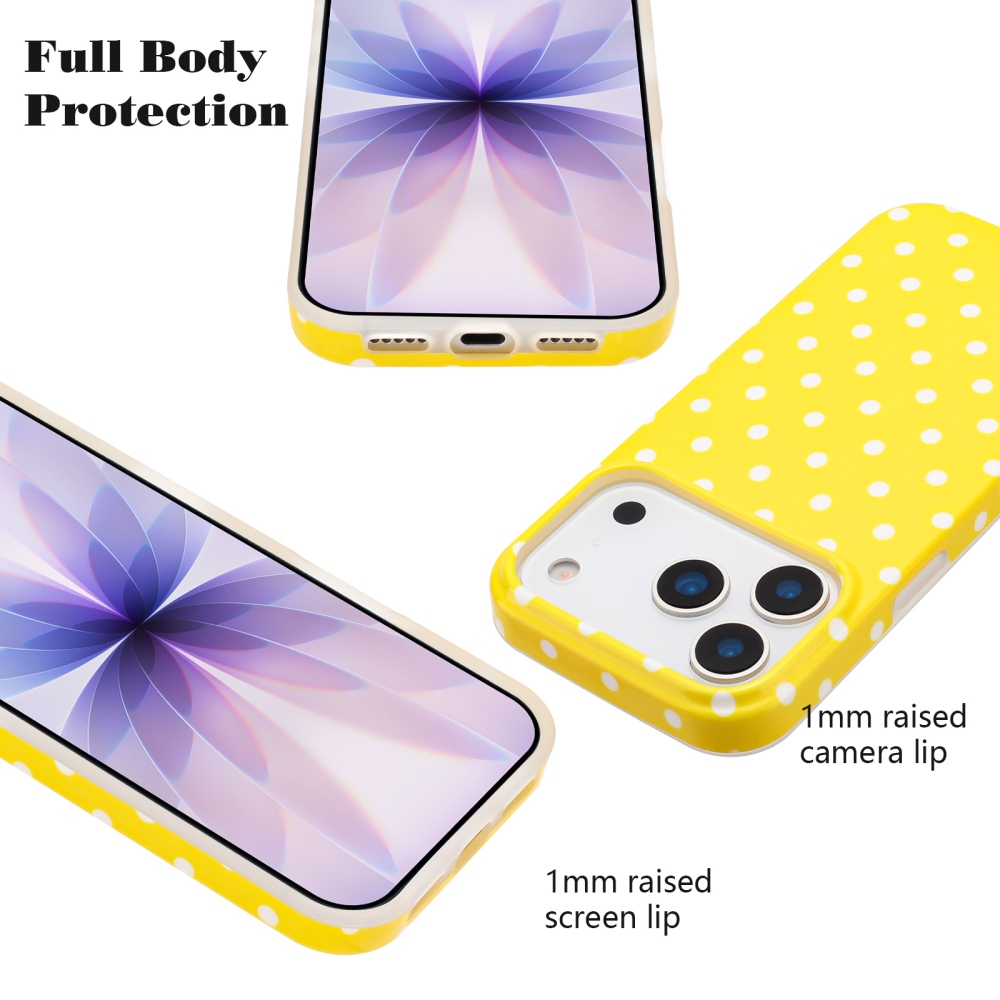 Dots gélový obal na mobil iPhone 18 Pro Max/17 Pro Max - žltý