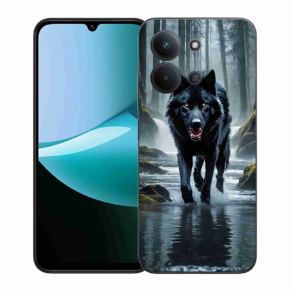 Gélový kryt mmCase na Xiaomi Redmi 15C 4G (171mm)/Poco C85 4G (171mm) - čierny vlk
