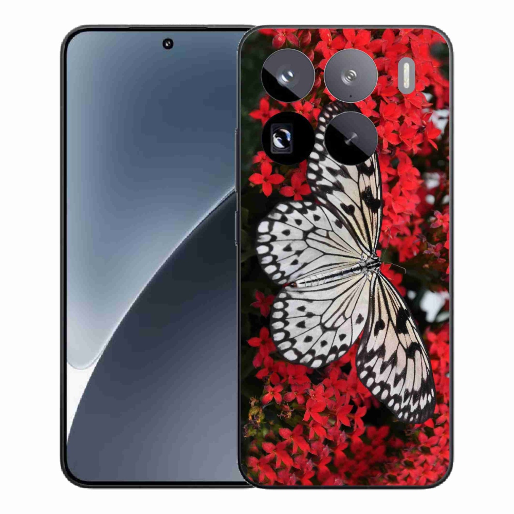 Gélový kryt mmCase na Xiaomi 15 Pro - čiernobiely motýľ 1