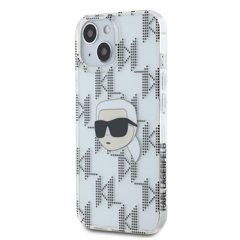 Karl Lagerfeld IML Electroplated Karl Head Zadný Kryt pre iPhone 15 Transparent