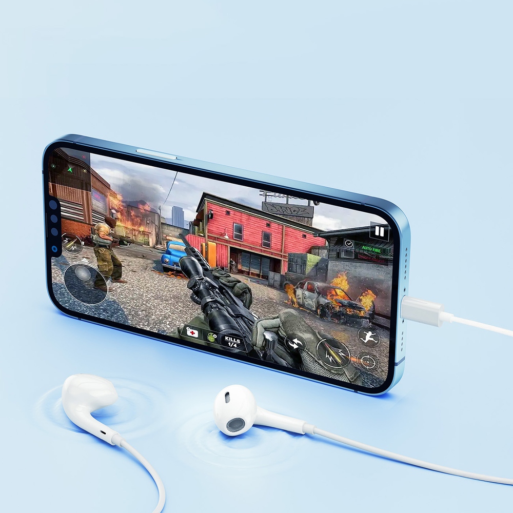 Drôtové slúchadlá do uší QCY LH1 USB-C 1,15 m – biela