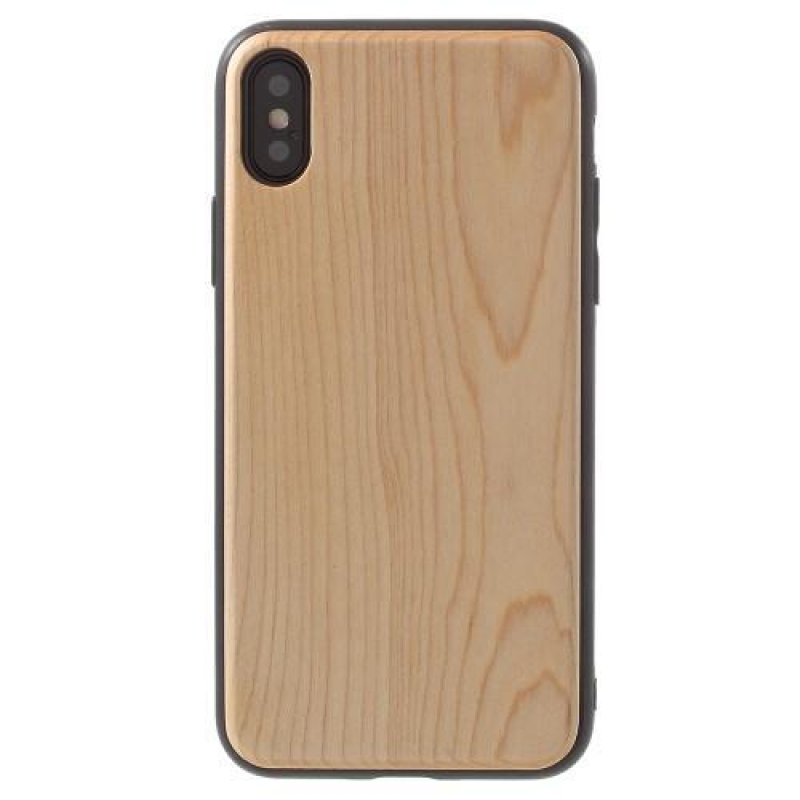 Drevené hybridný púzdro na iPhone X - béžové