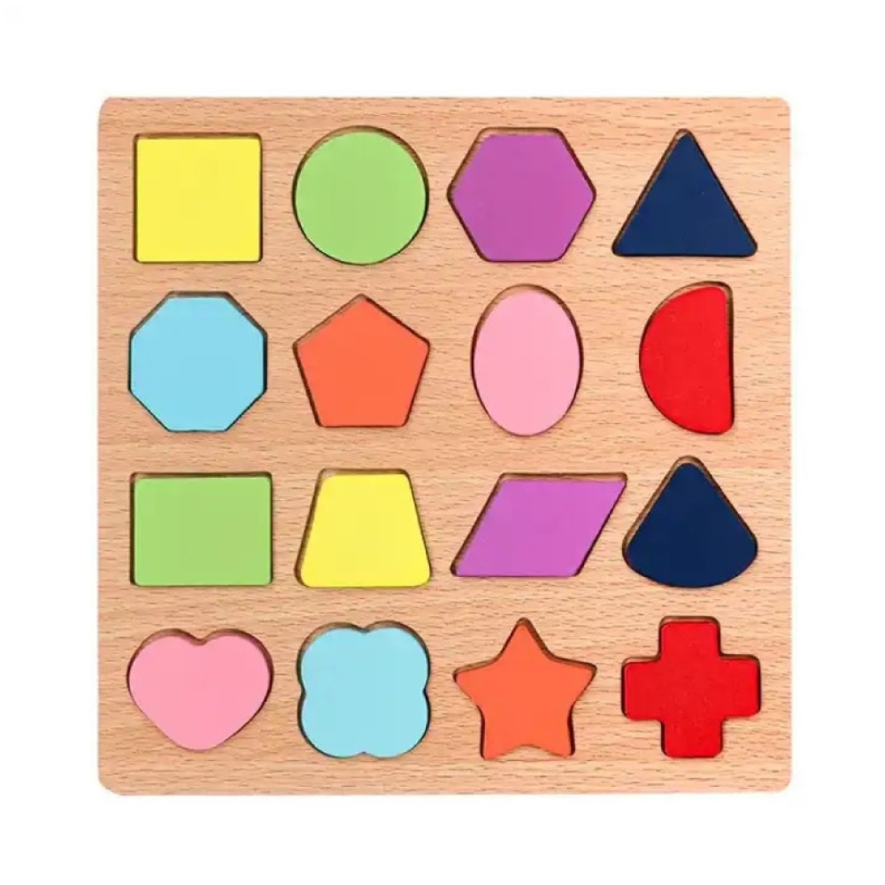Drevené puzzle pre deti - geometrické tvary 1