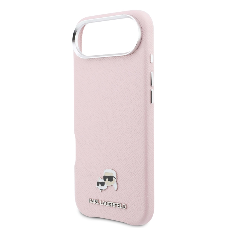 Karl Lagerfeld PU Karl and Choupette Heads Pins MagSafe zadný kryt pre iPhone Air ružový