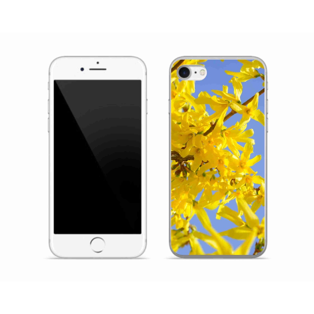 Gélový kryt mmCase na iPhone SE (2020) - žlté kvety