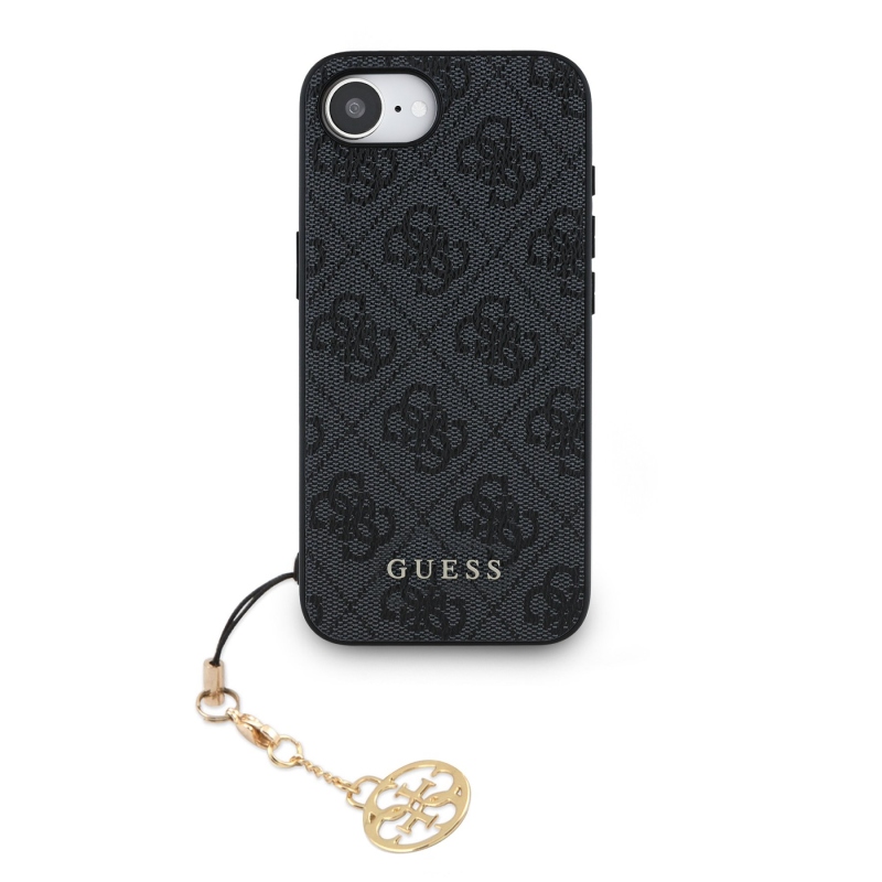Guess 4G Charm Zadný Kryt pre iPhone 16e Tone on Tone Grey