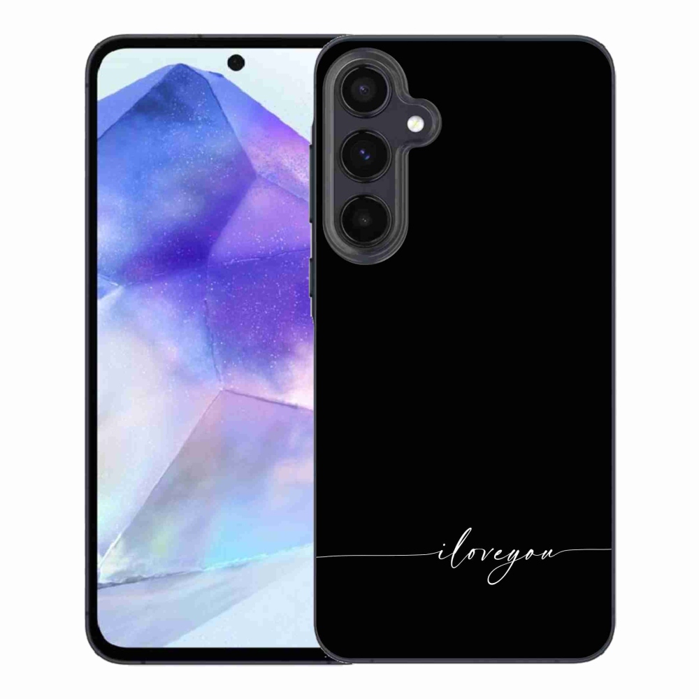 Gélový kryt mmCase na Samsung Galaxy A55 5G - I love you čierne pozadie