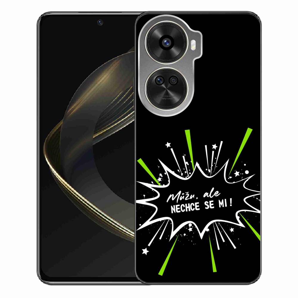 Gélový kryt mmCase na Huawei Nova 12 SE - vtipný text 11 čierne pozadie