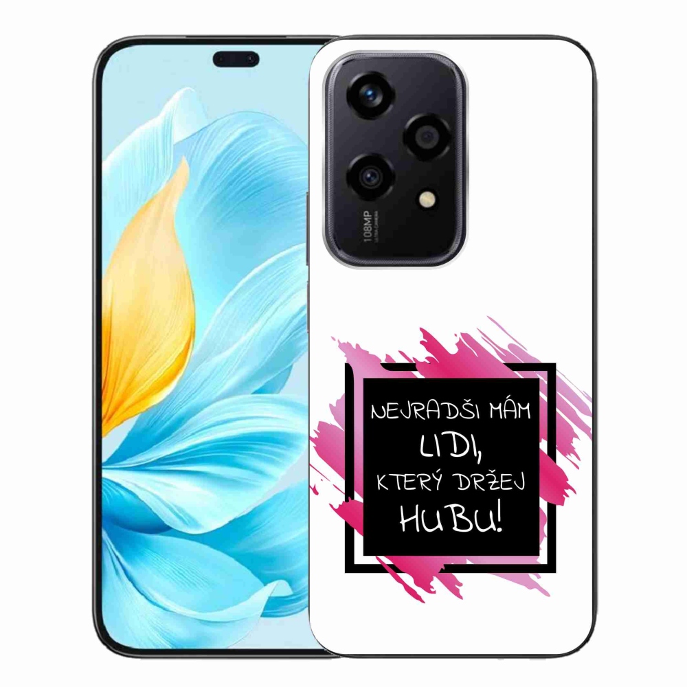 Gélový kryt mmCase na Honor 200 Lite 5G - vtipný text 7 černobiele pozadie