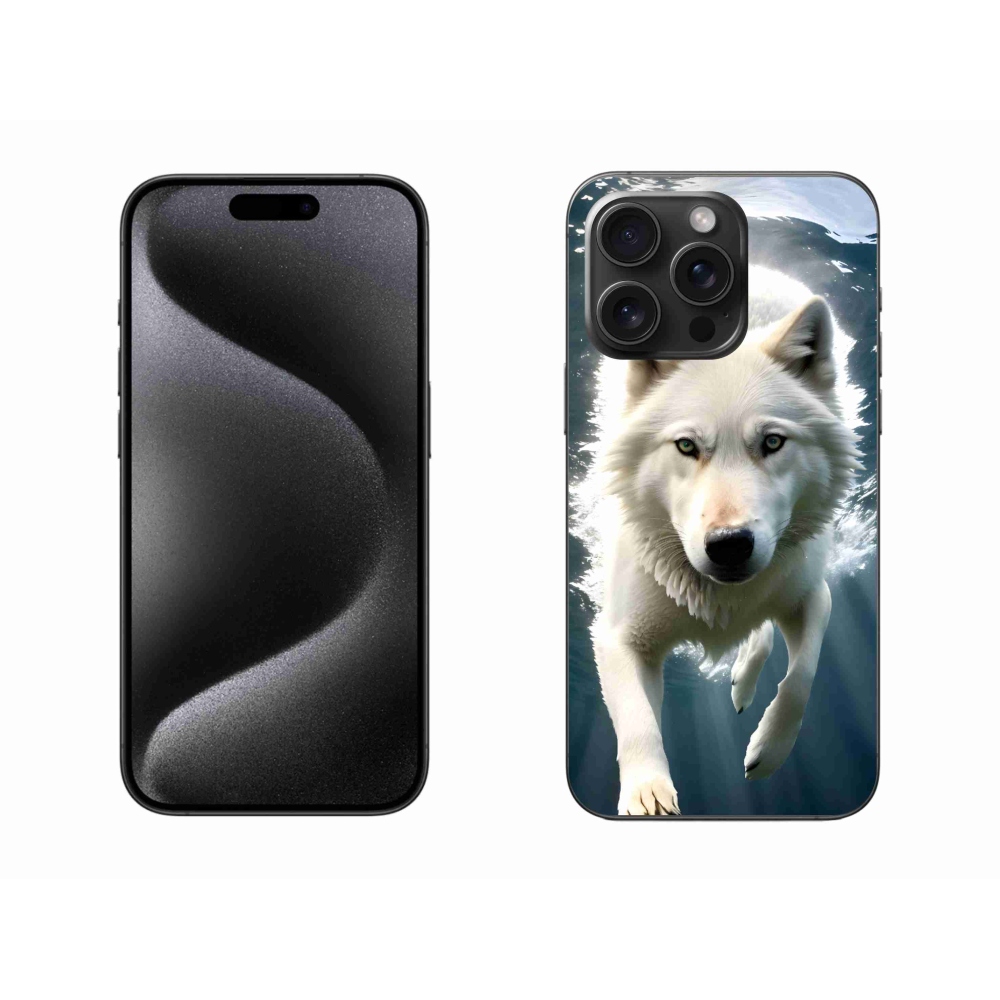 Gélový kryt mmCase na iPhone 15 Pro Max - biely vlk