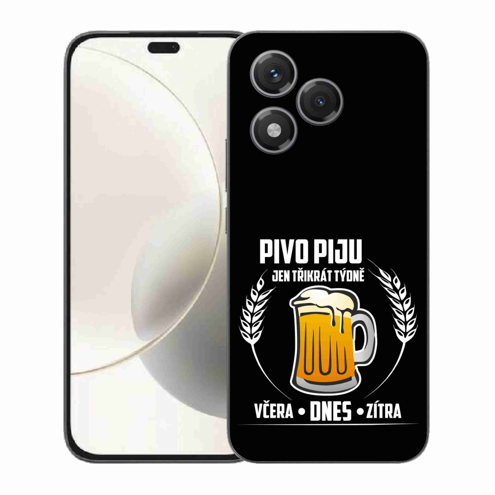 Gélový kryt mmCase na Honor 400 Lite - pivný motív čierne pozadie