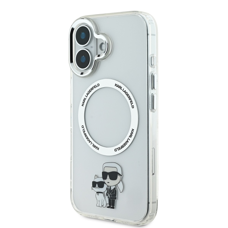 Karl Lagerfeld IML Karl a Choupette MagSafe Zadný Kryt pre iPhone 16 Transparent