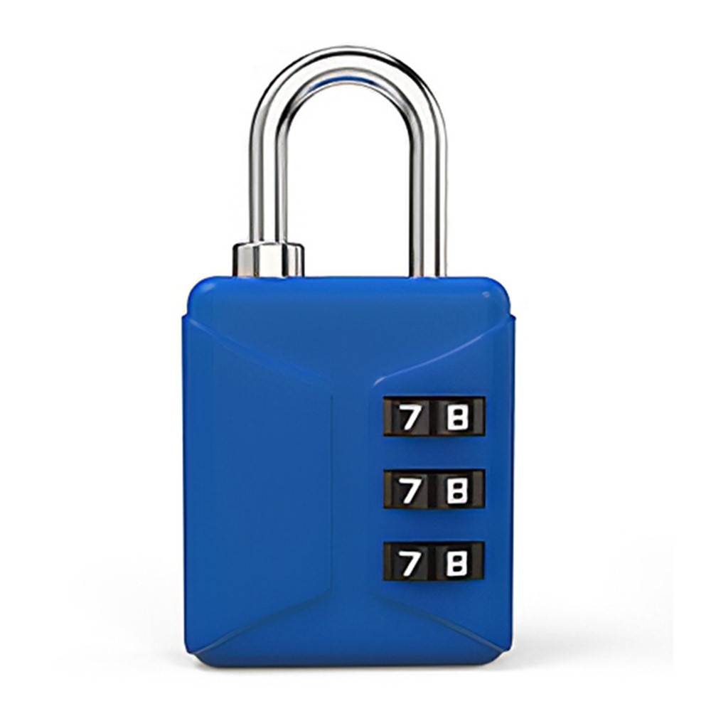 Kompaktný trojčíselný zámok s kódom v modrom prevedení