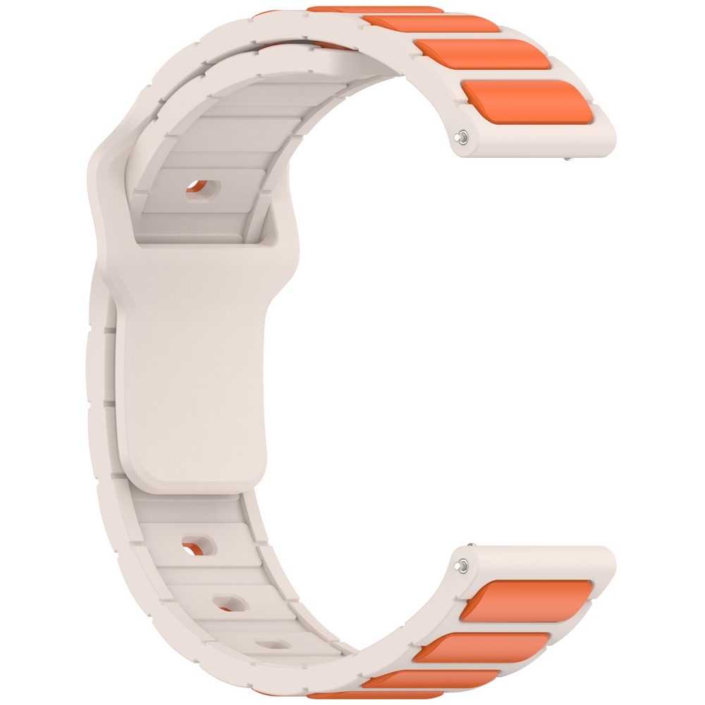 Dualc silikónový remienok 20mm na Samsung Galaxy Watch7 44mm/40mm/Watch 6 44mm/40mm - béžový/oranžový