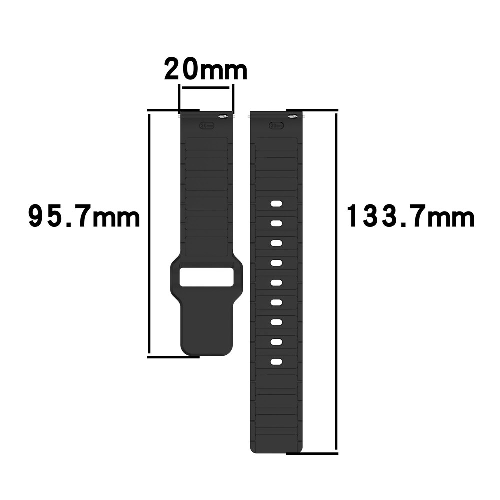 Dualc silikónový remienok 20mm na Samsung Galaxy Watch7 44mm/40mm/Watch 6 44mm/40mm - čierny/biely