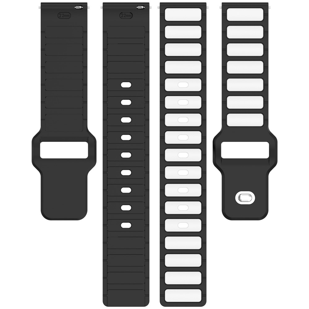 Dualc silikónový remienok 20mm na Samsung Galaxy Watch7 44mm/40mm/Watch 6 44mm/40mm - čierny/biely