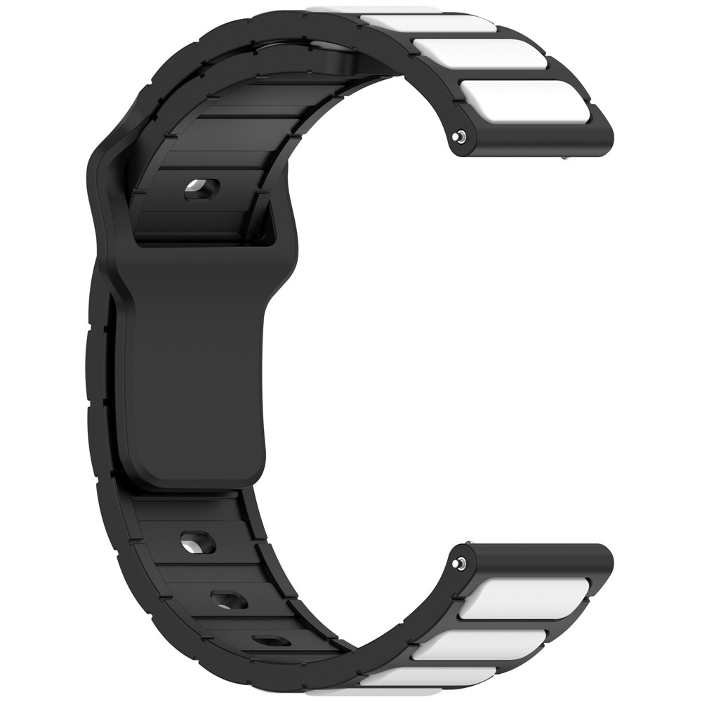 Dualc silikónový remienok 20mm na Samsung Galaxy Watch7 44mm/40mm/Watch 6 44mm/40mm - čierny/biely