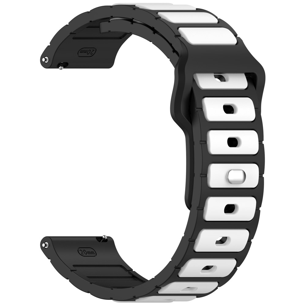 Dualc silikónový remienok 20mm na Samsung Galaxy Watch7 44mm/40mm/Watch 6 44mm/40mm - čierny/biely