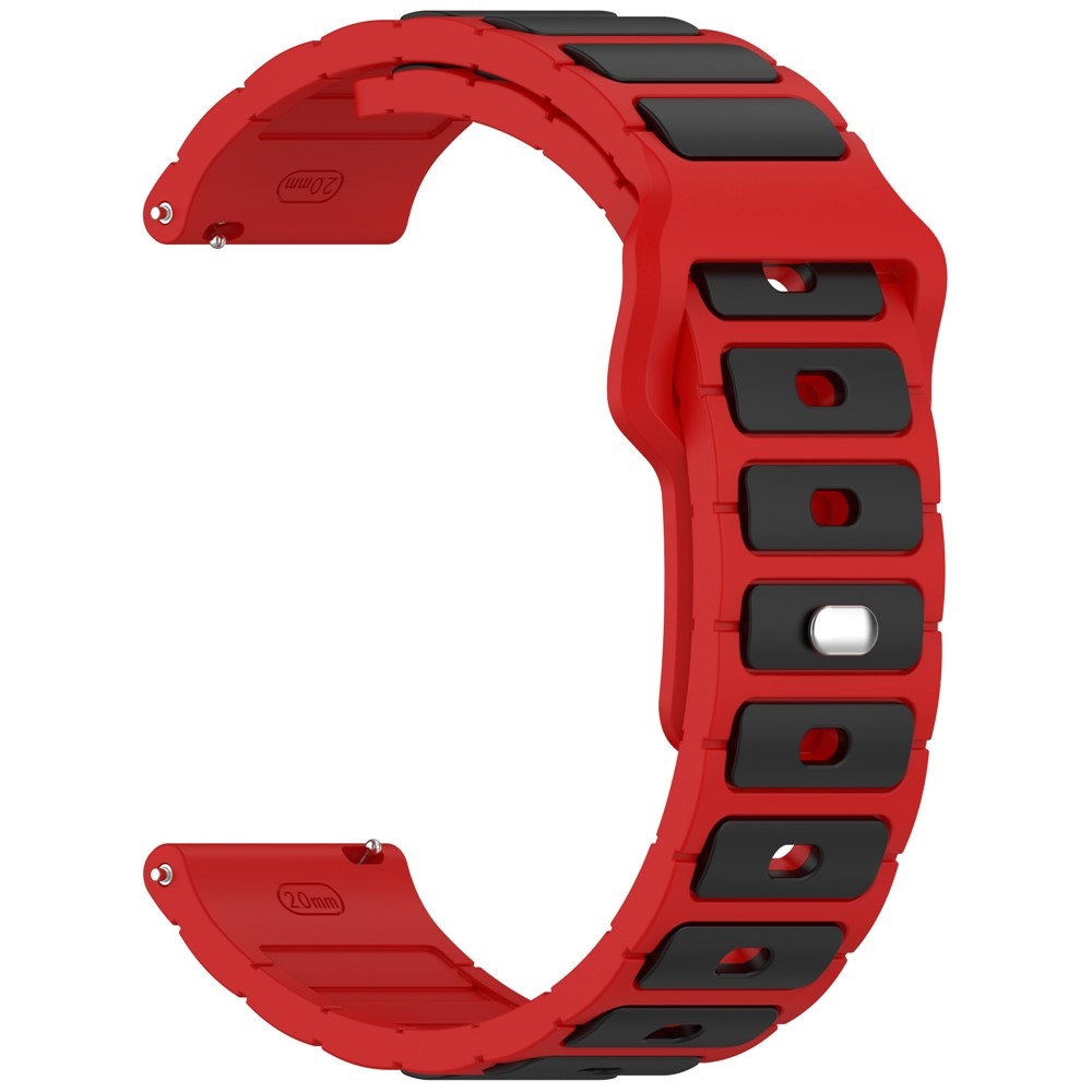 Dualc silikónový remienok 20mm na Samsung Galaxy Watch7 44mm/40mm/Watch 6 44mm/40mm - čierny/červený