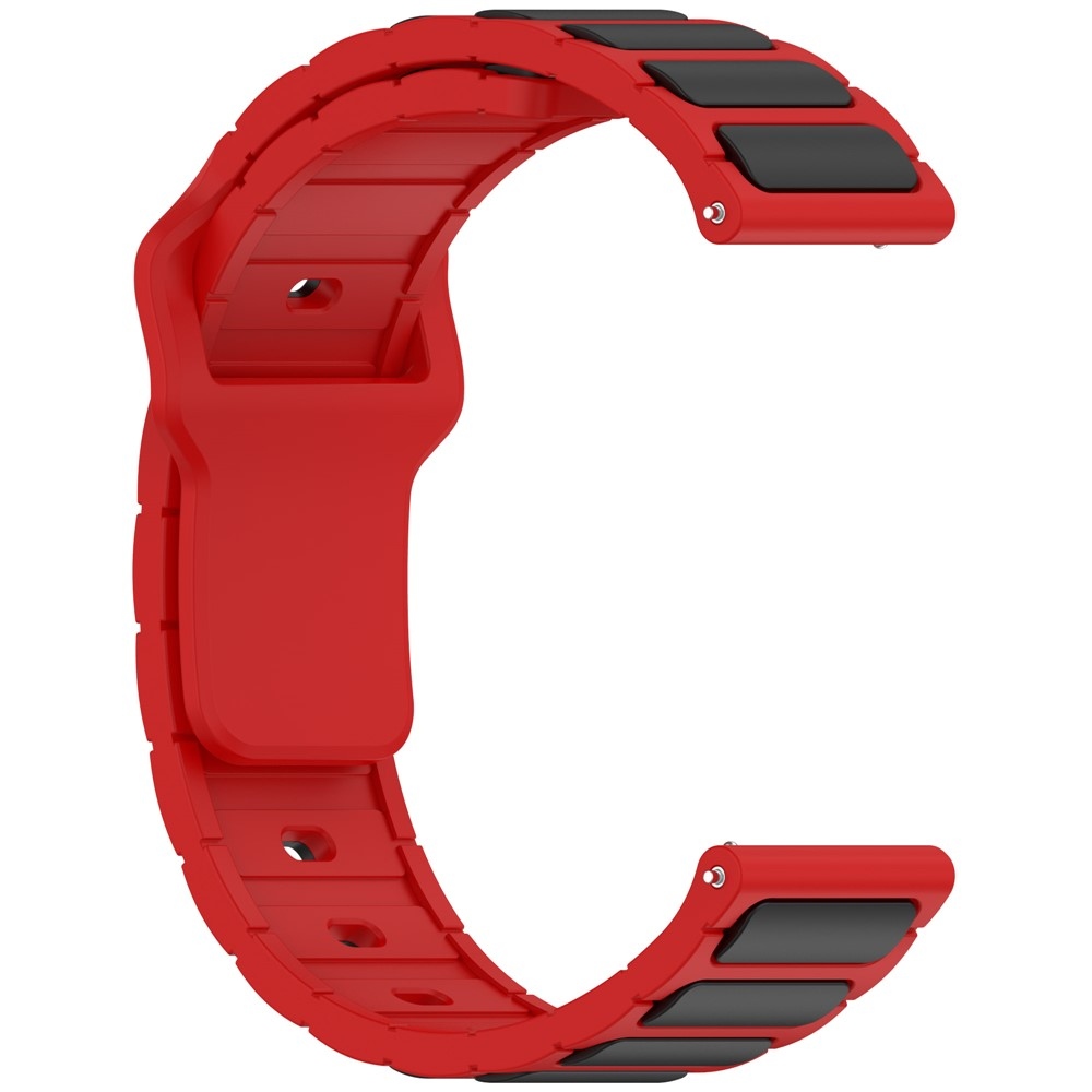 Dualc silikónový remienok 20mm na Samsung Galaxy Watch7 44mm/40mm/Watch 6 44mm/40mm - čierny/červený
