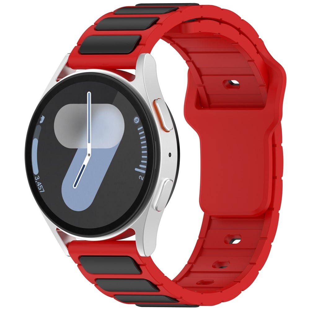 Dualc silikónový remienok 20mm na Samsung Galaxy Watch7 44mm/40mm/Watch 6 44mm/40mm - čierny/červený