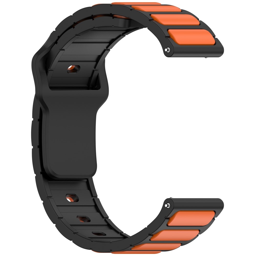 Dualc silikónový remienok 20mm na Samsung Galaxy Watch7 44mm/40mm/Watch 6 44mm/40mm - čierny/oranžový
