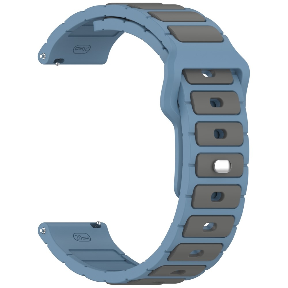 Dualc silikónový remienok 20mm na Samsung Galaxy Watch7 44mm/40mm/Watch 6 44mm/40mm - šedý/modrý