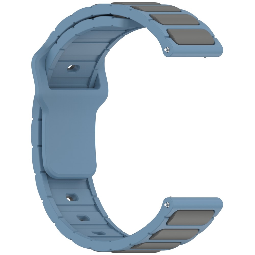 Dualc silikónový remienok 20mm na Samsung Galaxy Watch7 44mm/40mm/Watch 6 44mm/40mm - šedý/modrý
