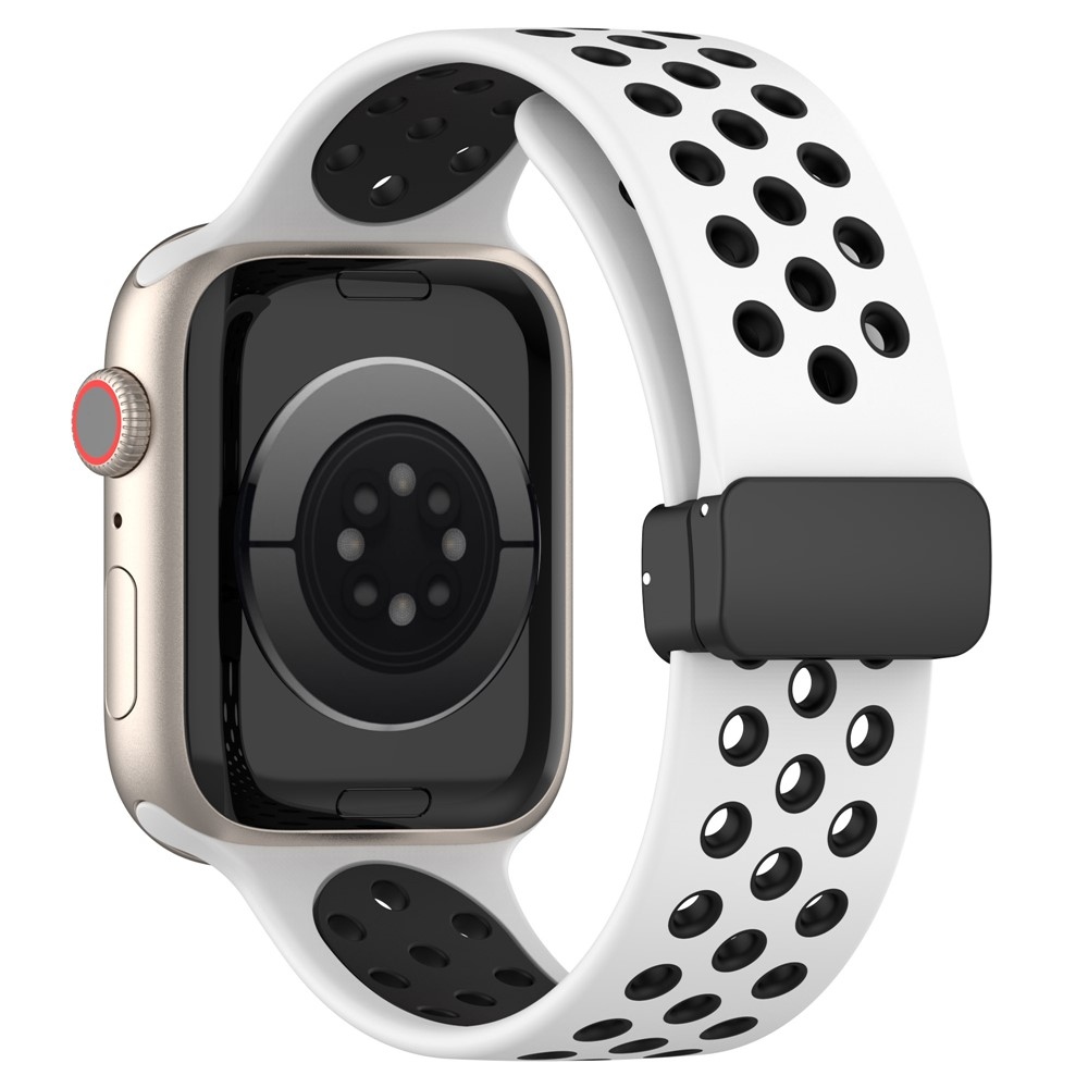 Dualc silikónový remienok na Apple Watch Ultra 4/3/2/1 49mm/12/11/10 46mm - biely/čierny